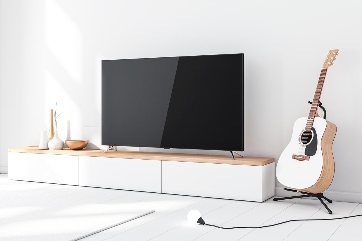 TV-Sideboard TV-Sideboard weiß mit Holz